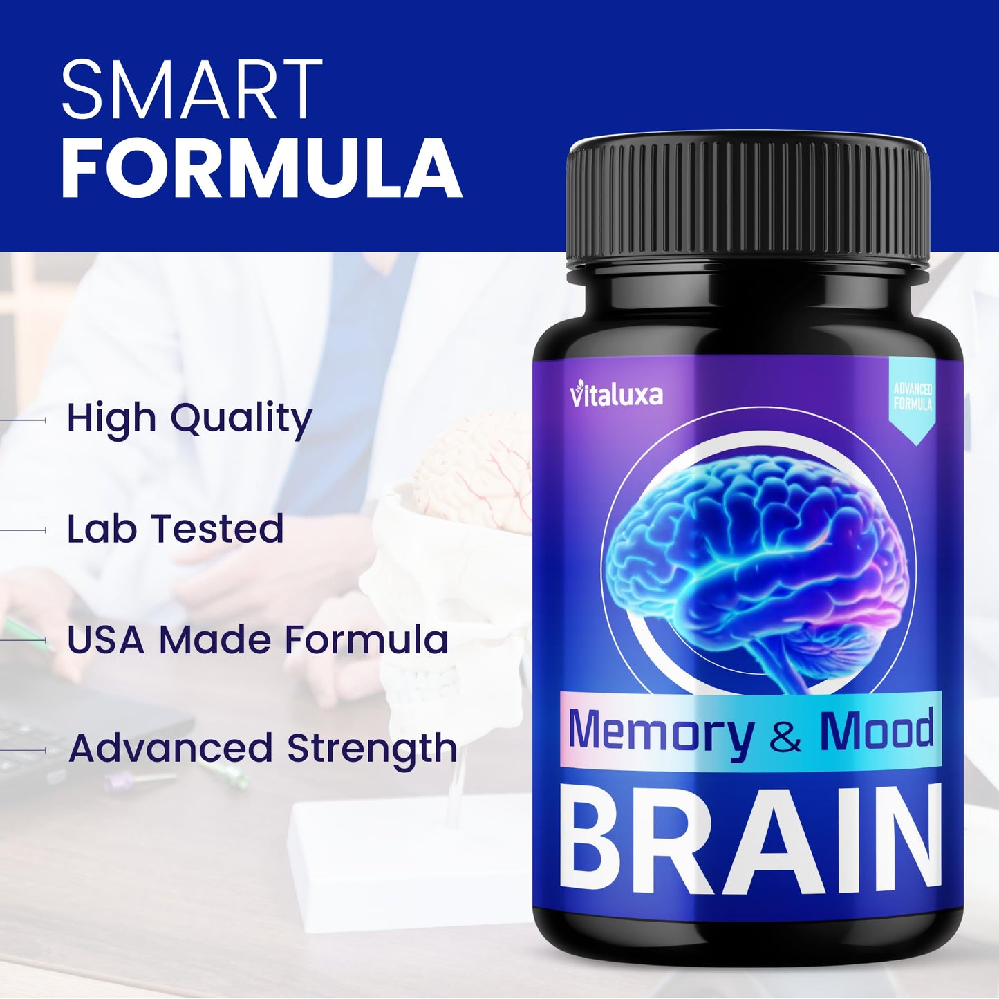 Vitaluxa Brain Memory and Mood Capsules 180 Capsules