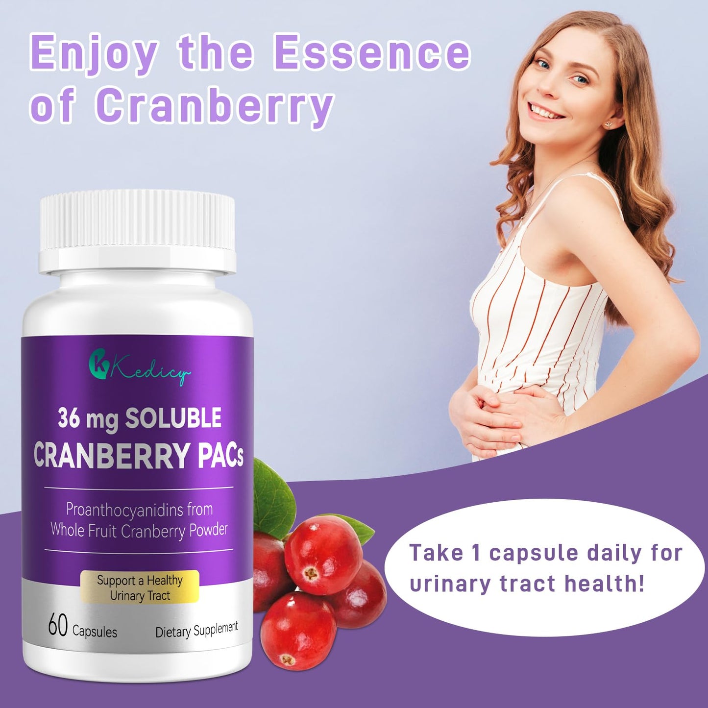 Kedicy Cranberry Pills Capsules, 60 Caps