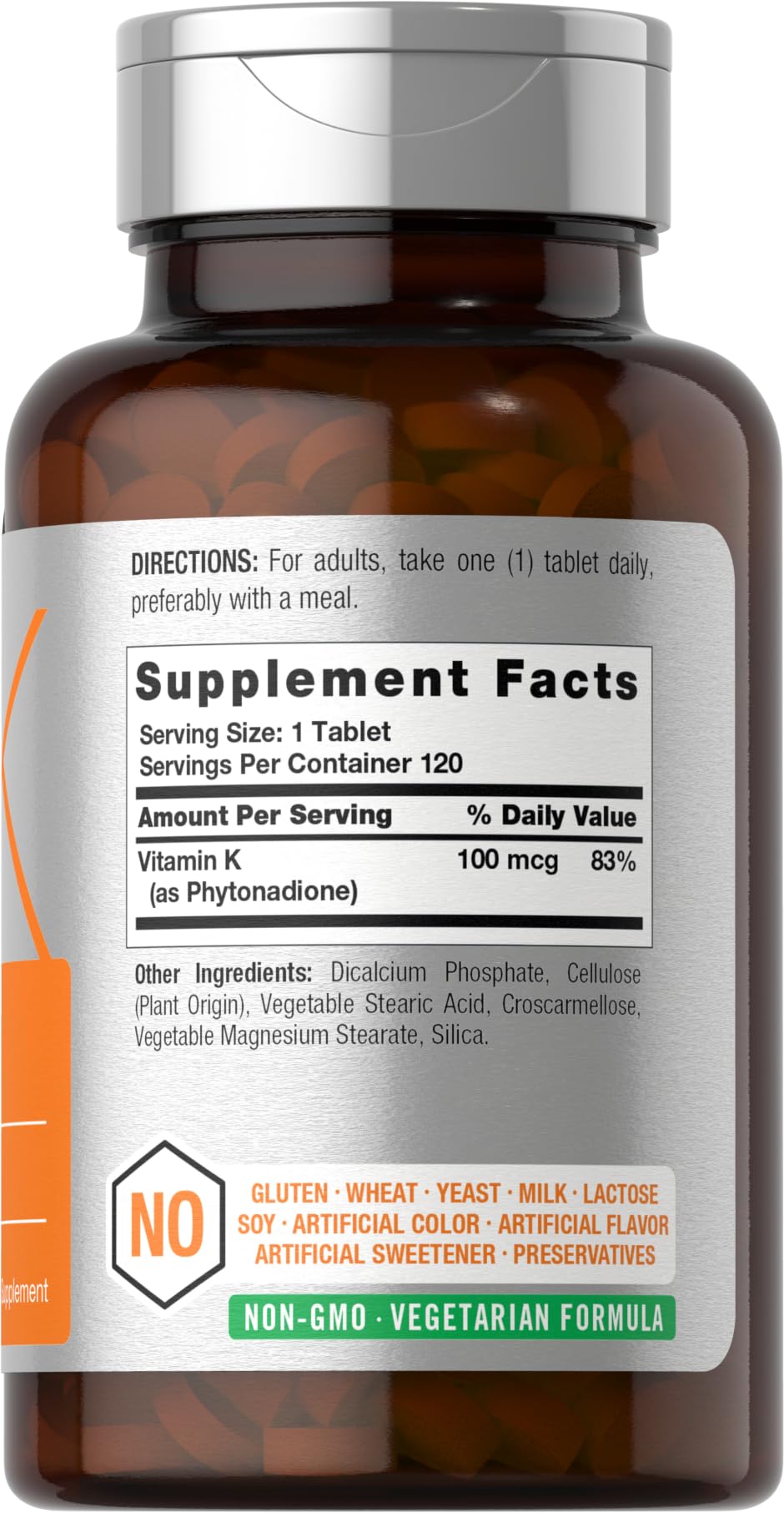 Horbäach Vitamin K Supplement 100mcg, 120 Tablets