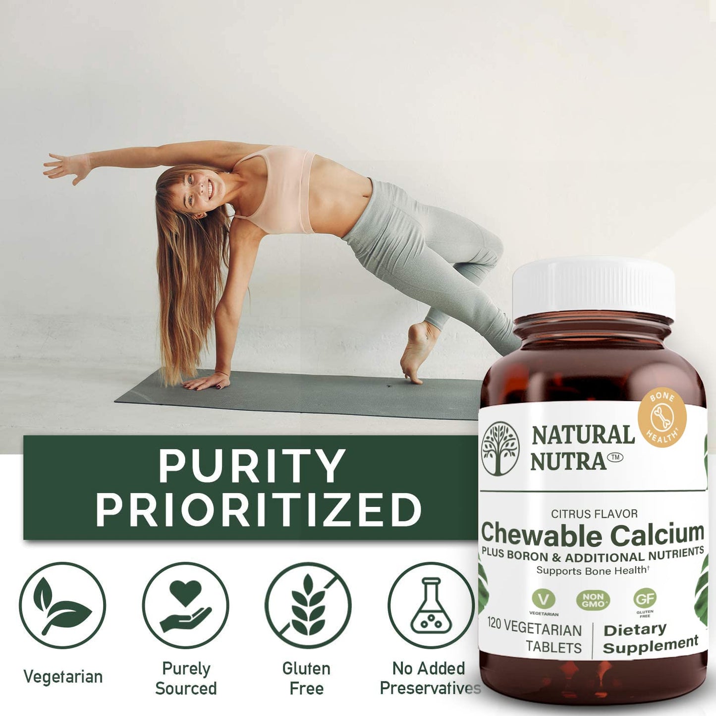 Natural Nutra Calcium Supplement Tablet, 120 Tablets