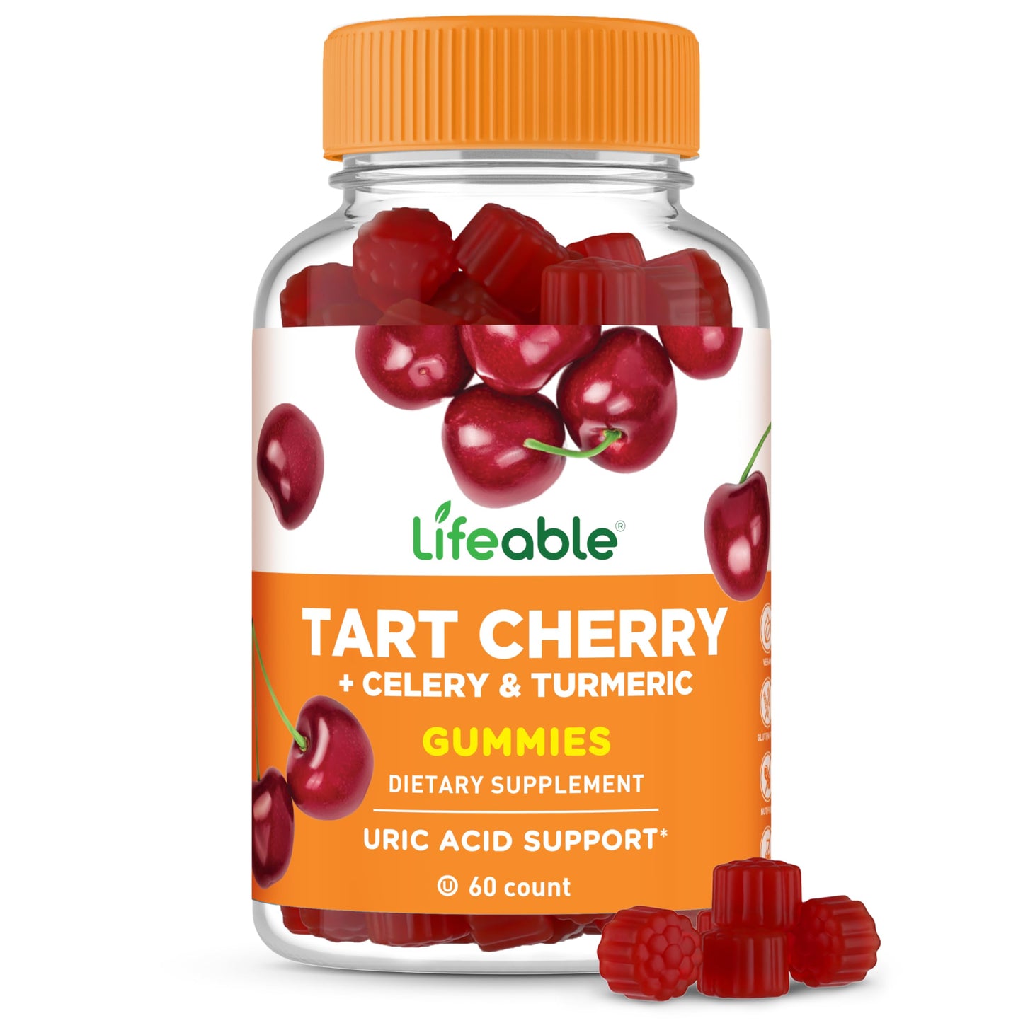 Lifeable Tart Cherry Gummies for Uric Acid Support 60 Count