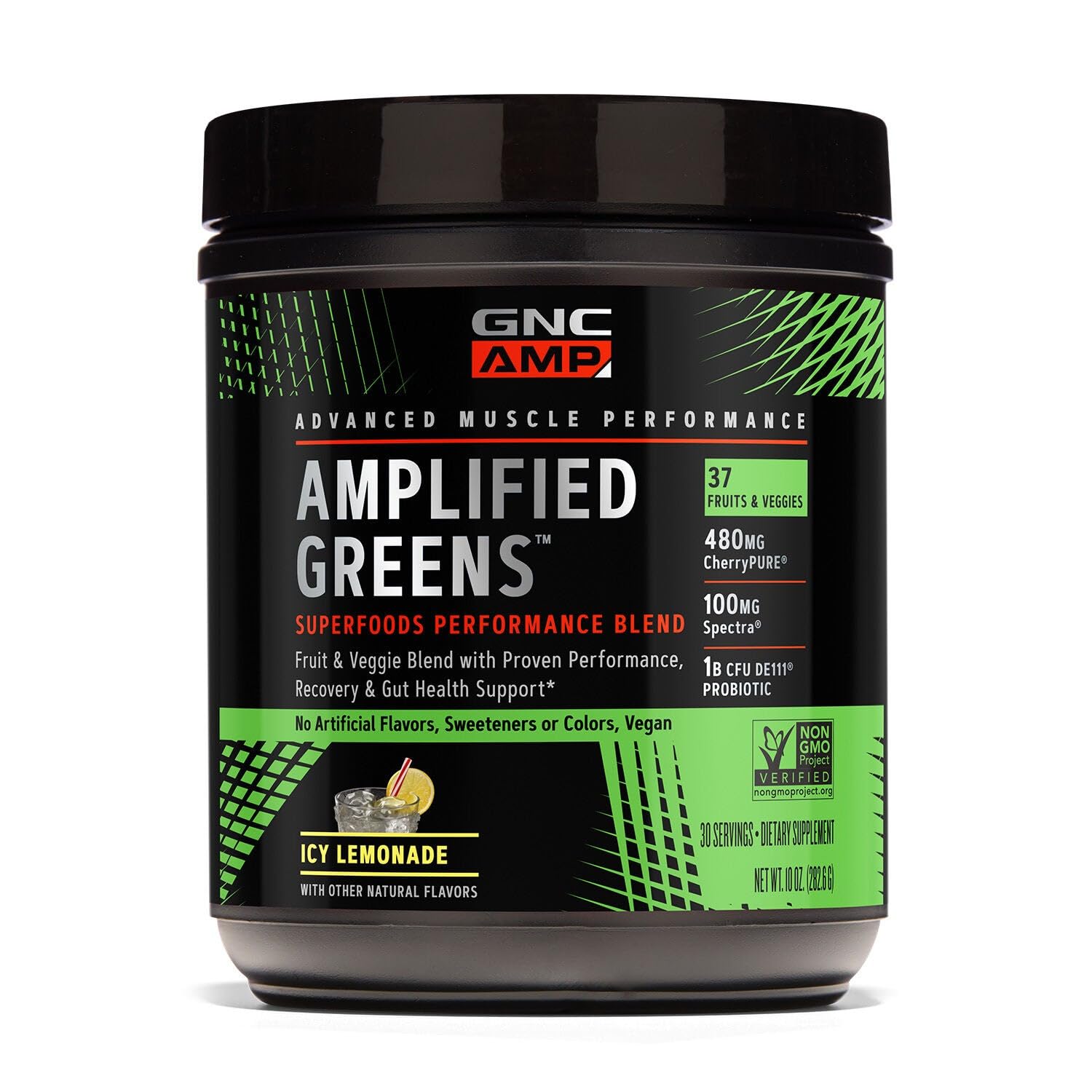 GNC Superfoods Amplified Greens ICY Lemonade Powder, 10 Ounce, 10 Servings