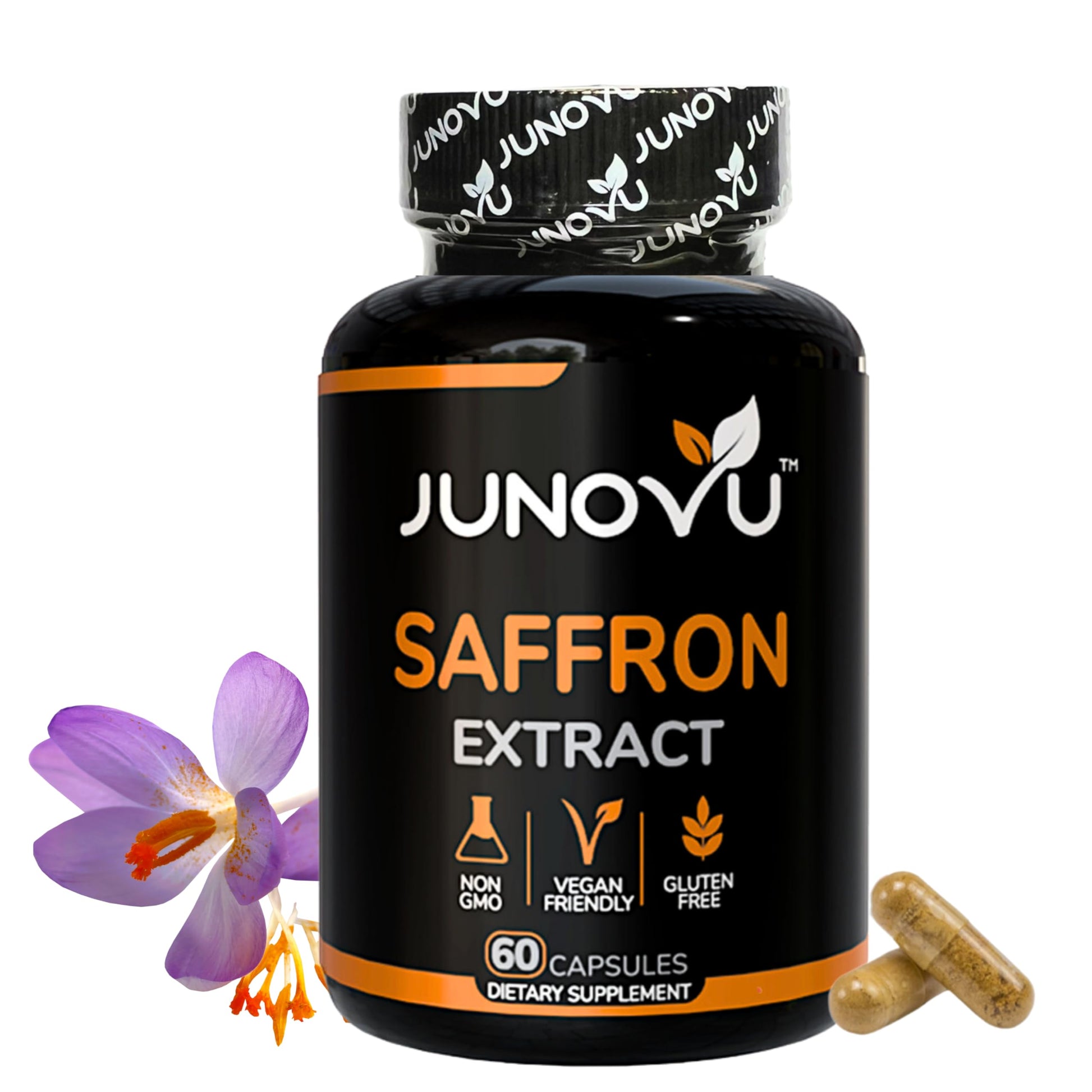 Junovu Saffron Extract Capsules, 60 Capsules