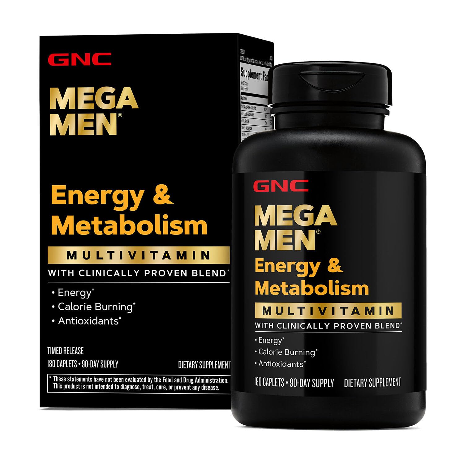 GNC Mega Men Energy & Metabolism Multivitamin for Men Caplets 180