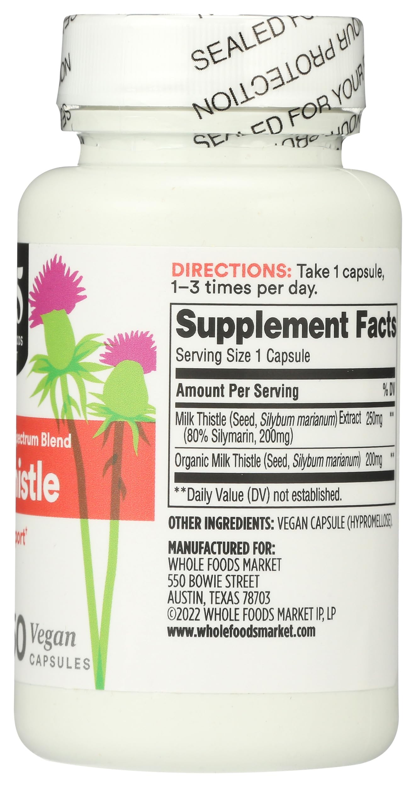 365 by Whole Foods Market Milk Thistle 60 Capsules