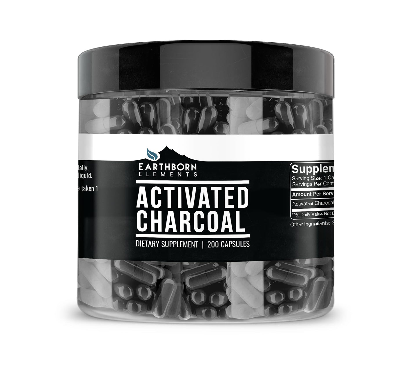 Earthborn Elements Activated Charcoal Capsules 200 Count