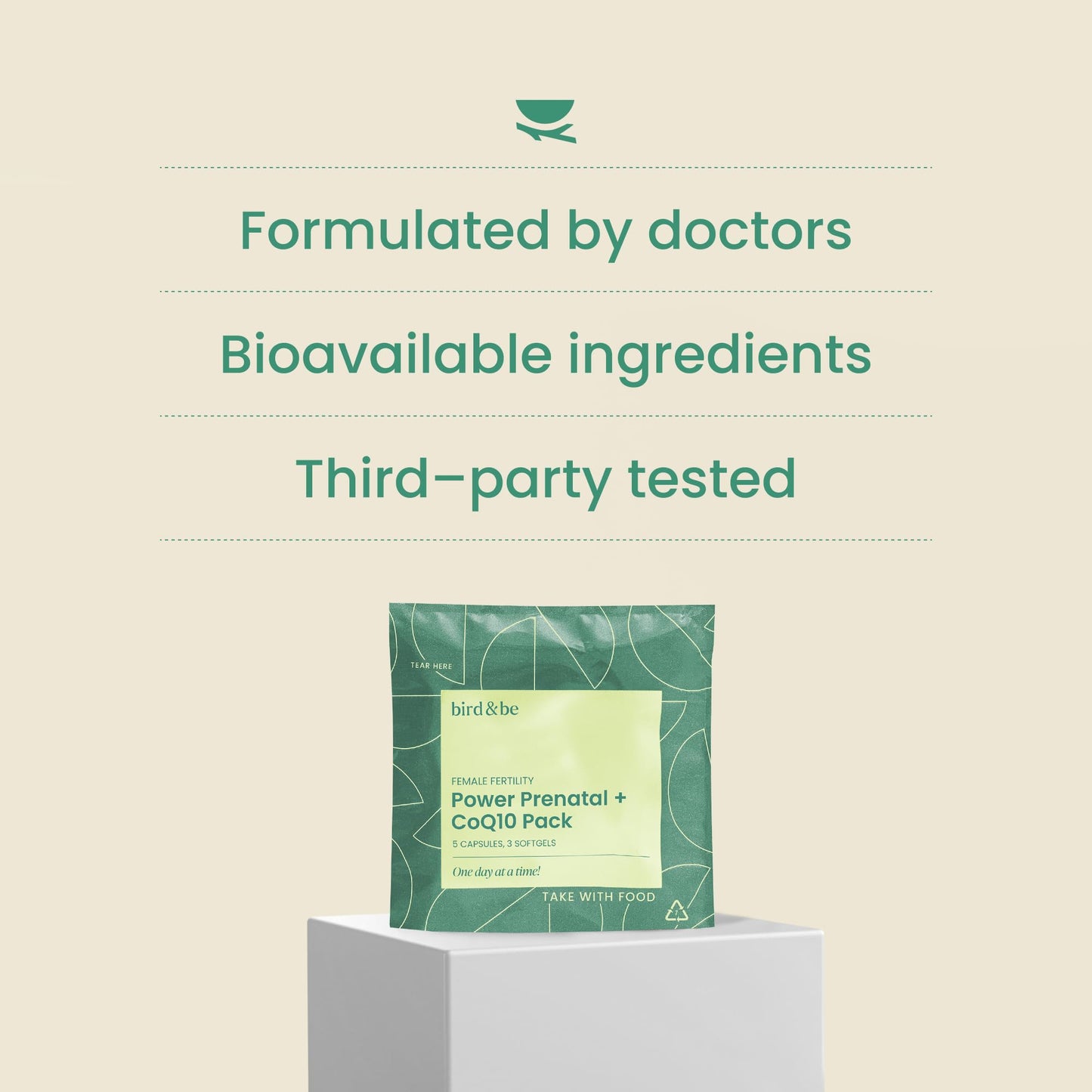 bird&be Female Fertility Power Prenatal + CoQ10 Softgels, 30 Count