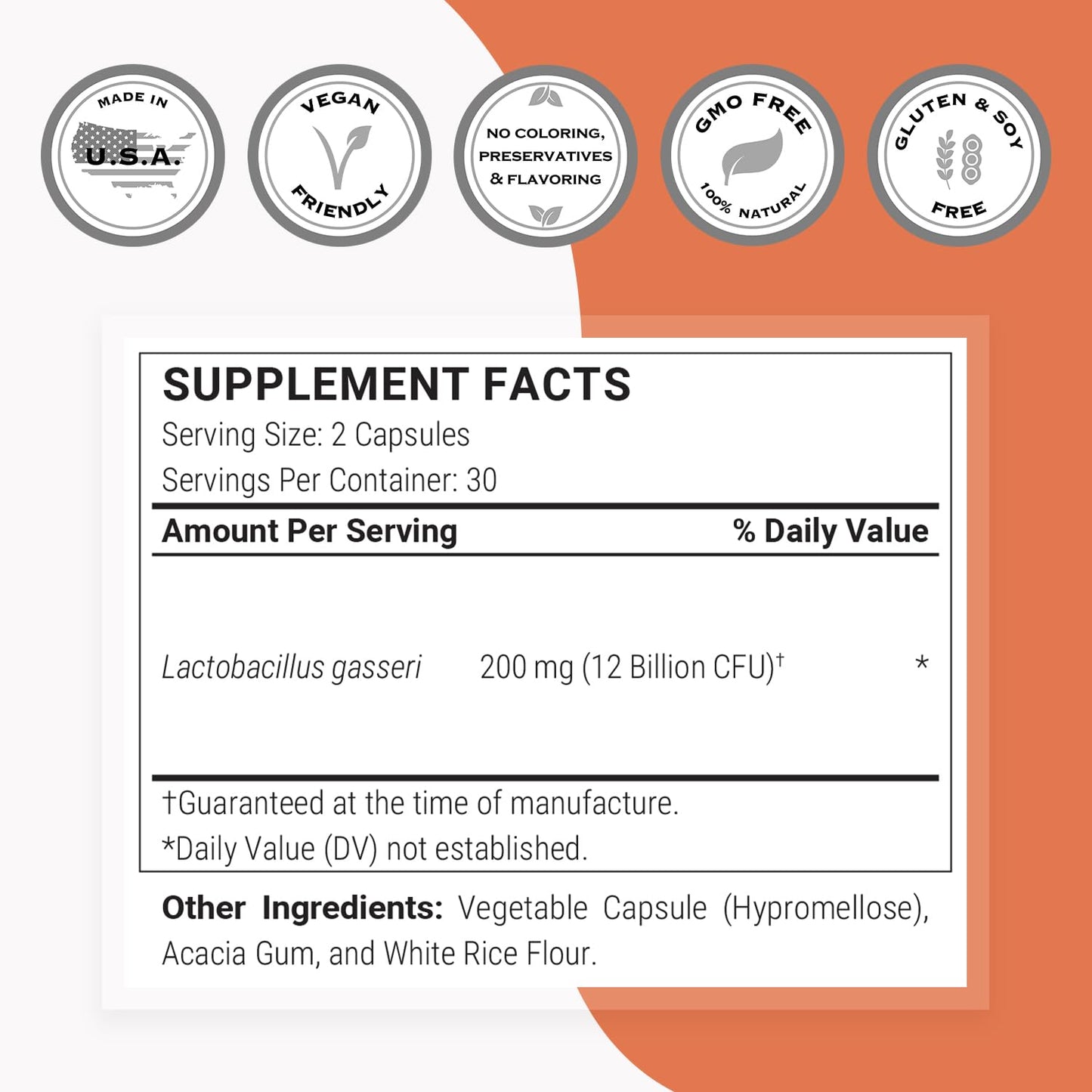 Supersmart Lactobacillus Gasseri 12 Billion CFU Probiotic Supplement Capsule, 60 Count