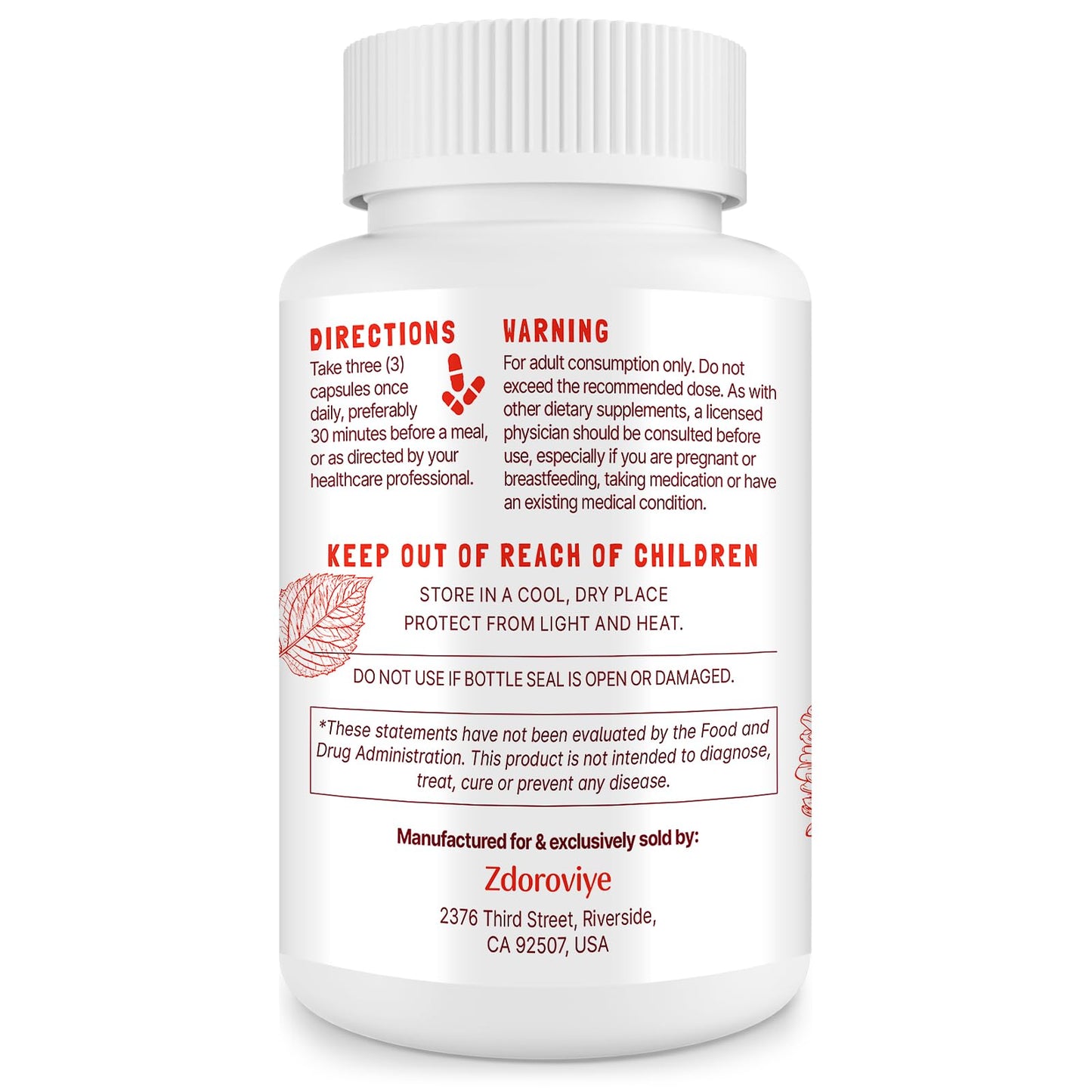 Zdoroviye Nitric Oxide Supplement for Men 180 Capsules