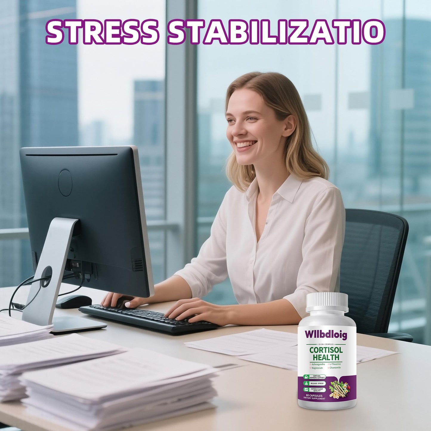 Wllbdloig Cortisol Supplements for Women and Men Capsule, 60 Count