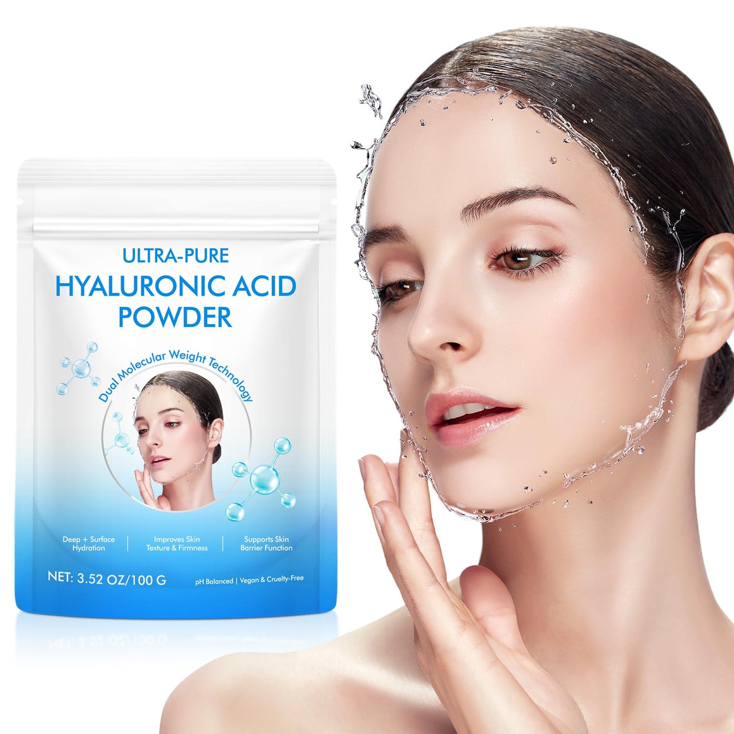 NBTREKTIE Hyaluronic Acid Powder for Skin, 3.52 oz