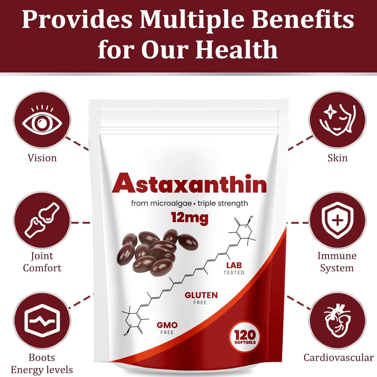 Yoqpoe Astaxanthin 12mg Softgel, 1 Count