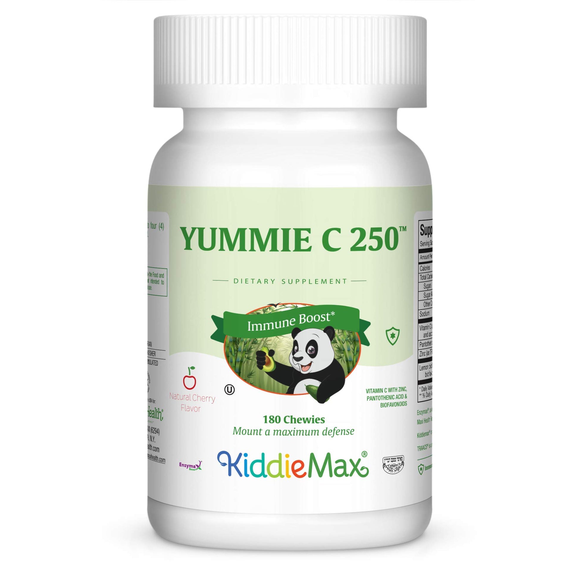 Maxi Health Chewable Vitamin C - Zinc Lozenges - Immune Booster - Cherry Flavor, 180 Chewies