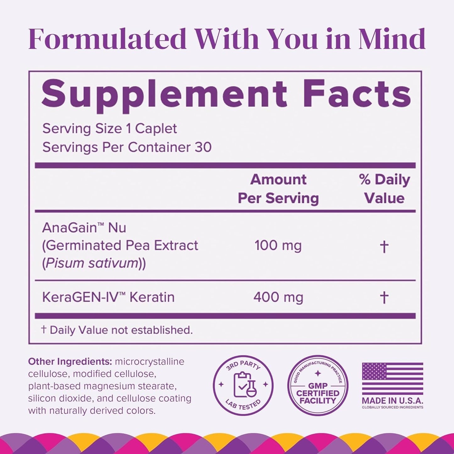 BariMelts Hair Health+ – Helps Reduce Hair Thinning for GLP-1 Users or Bariatric Patients – Hair Growth Supplement with Clinically Studied AnaGain Nu and Keratin Caplets 60