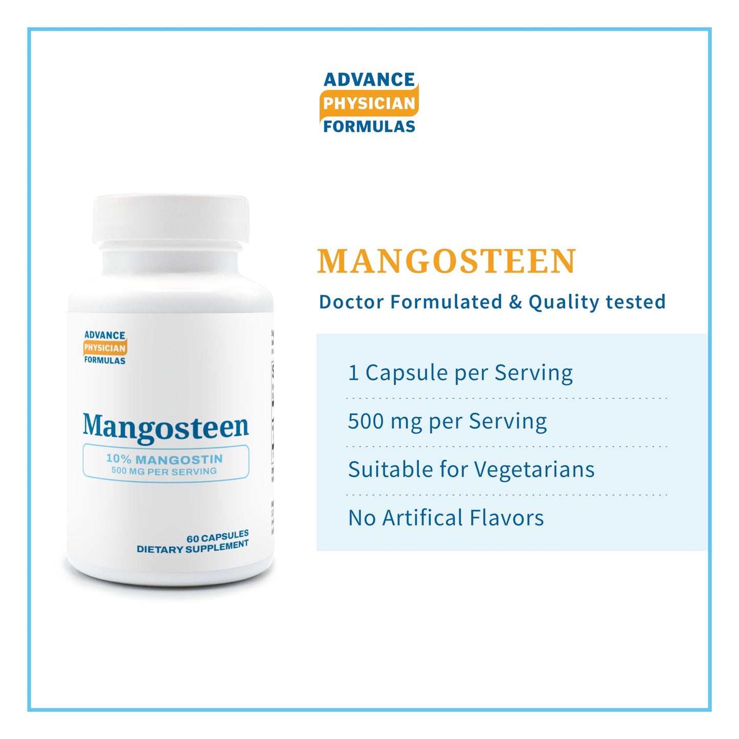 Advance Physician Formulas Mangosteen 500 mg Capsule 60 Count