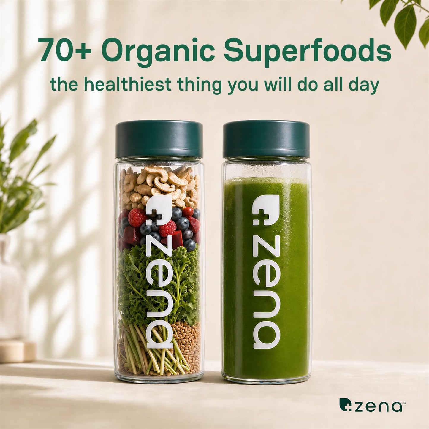 Zena Nutrition Organic Super Greens Powder, 30 Servings