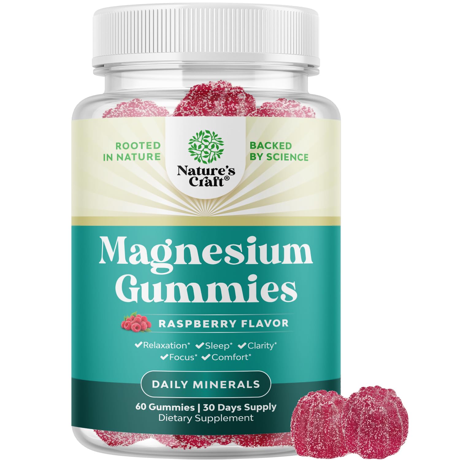 Natures Craft Extra Strength Calm Magnesium for Adults 60 Gummies