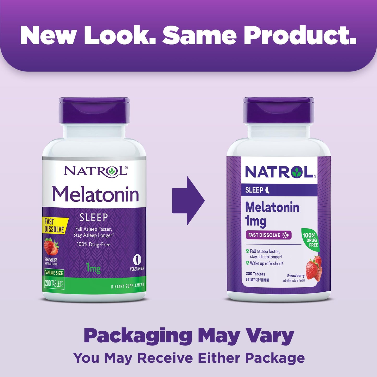 Natrol Fast Dissolve Melatonin 1 mg Tablets, 200 Count