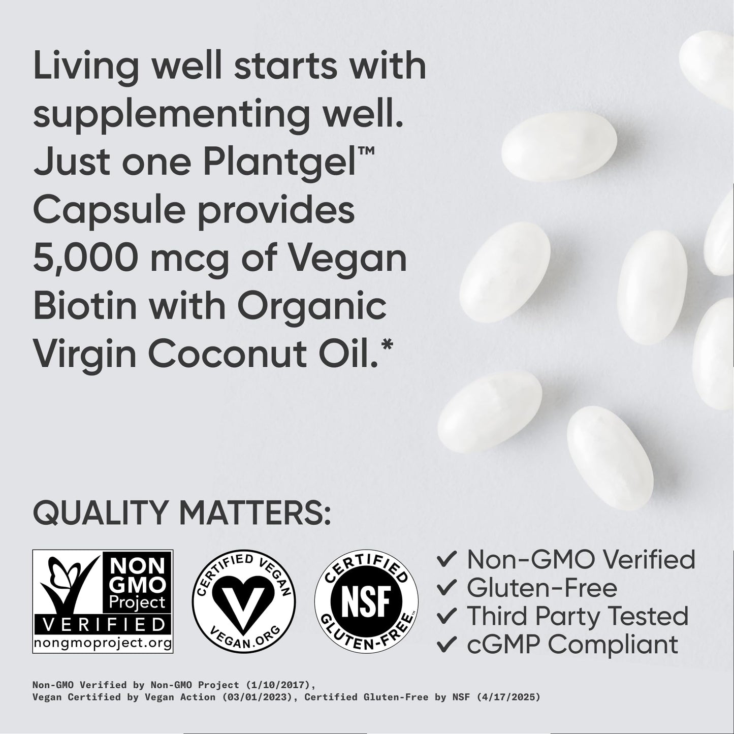 Sports Research Biotin 5,000mcg with Coconut Oil Softgel 120