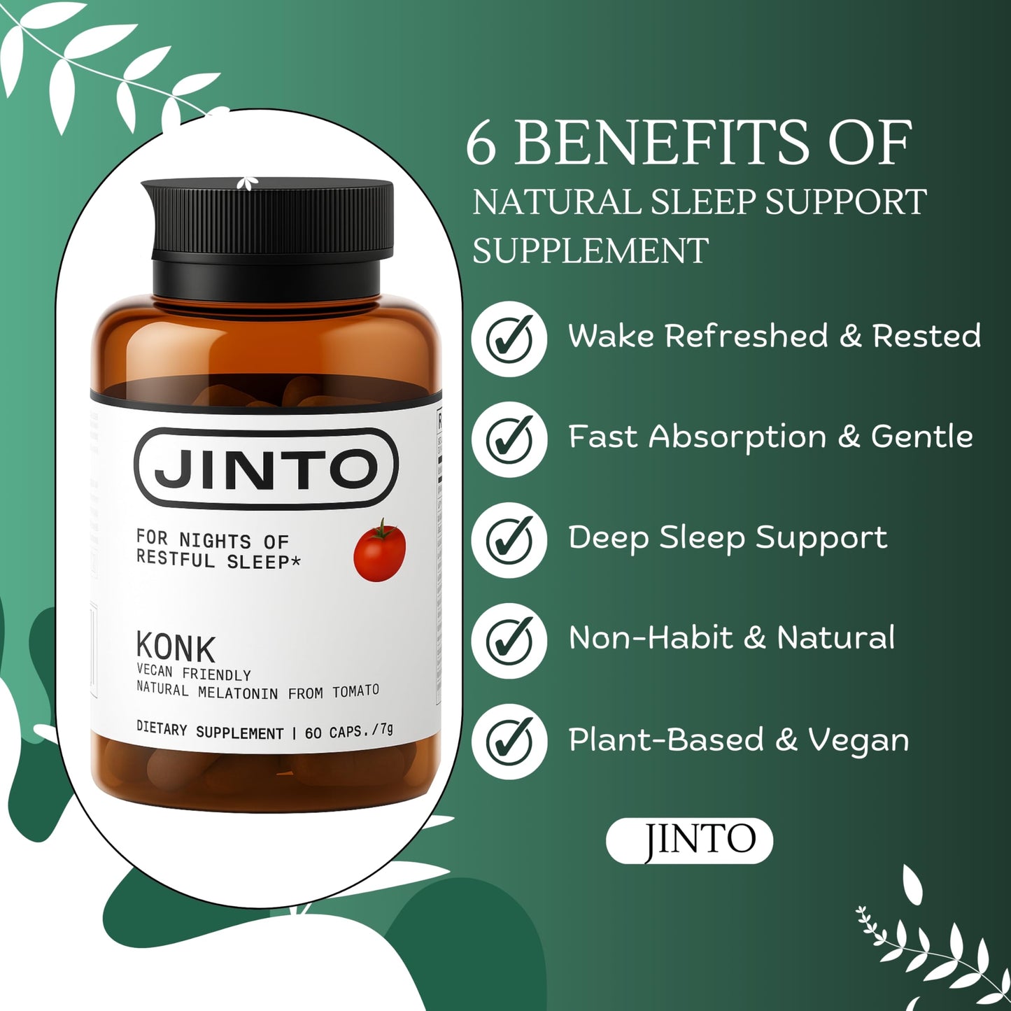 JINTO Melatonin Sleep Capsules, 60 Count