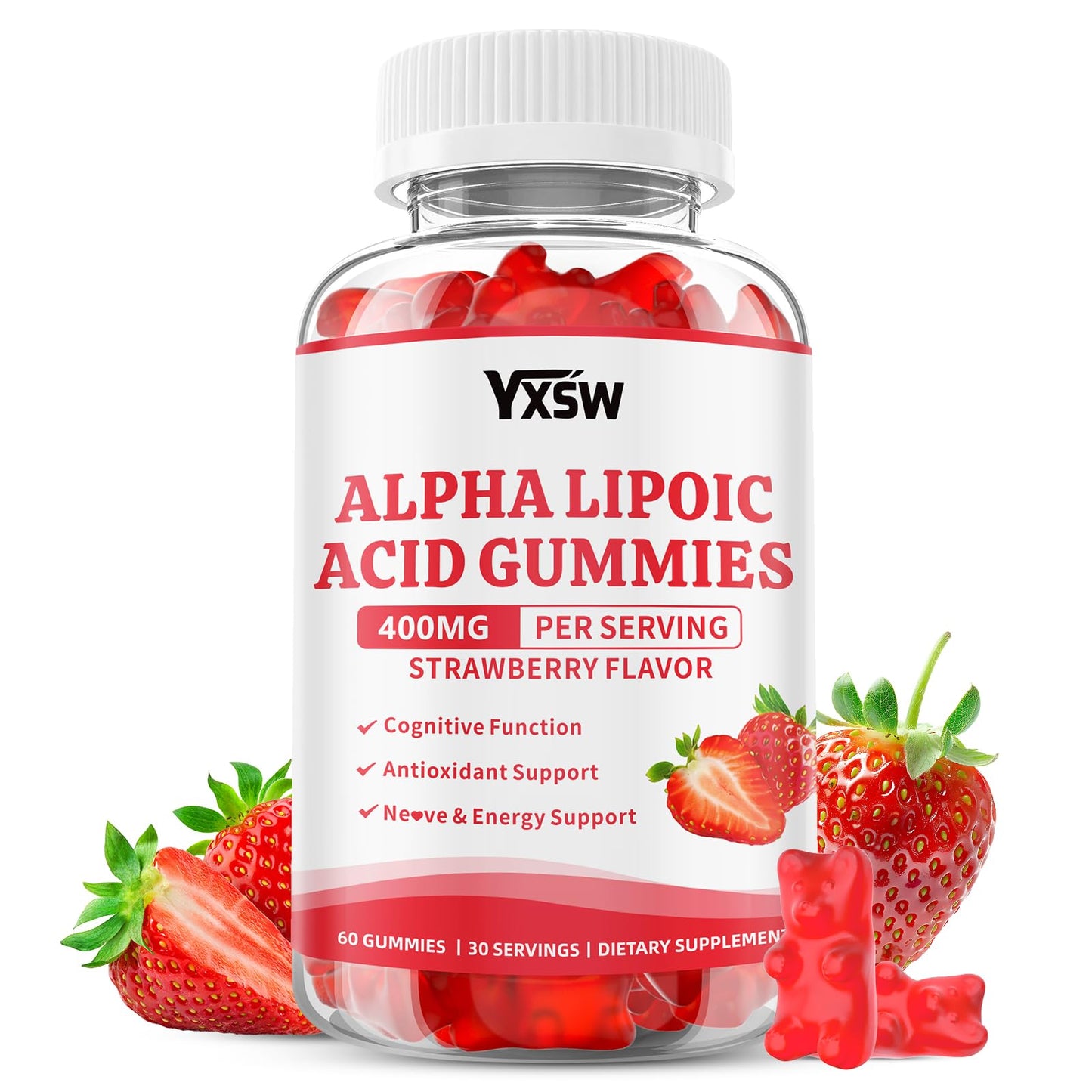 YXSW Alpha Lipoic Acid 400 MG Gummies 60 Count