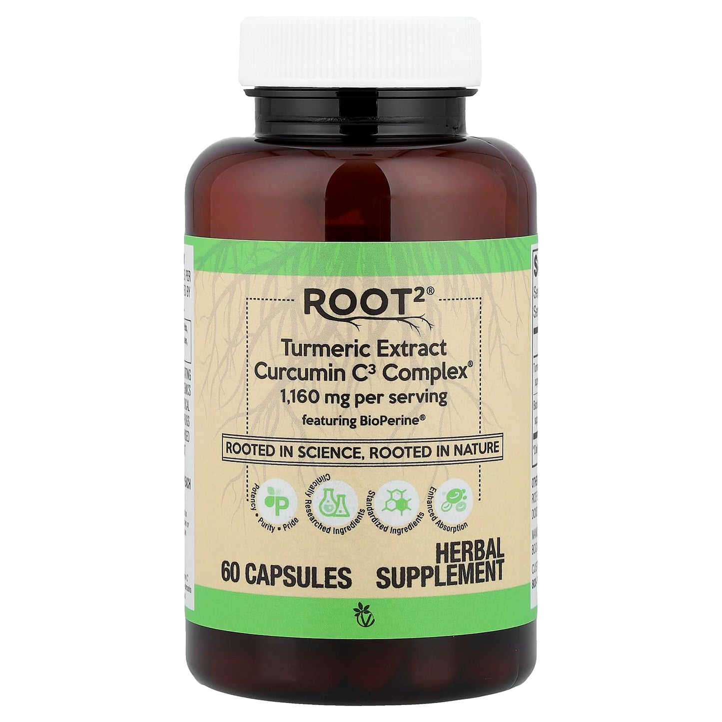 Vitacost Root2 Turmeric Extract Curcumin C3 Complex 60 Capsules