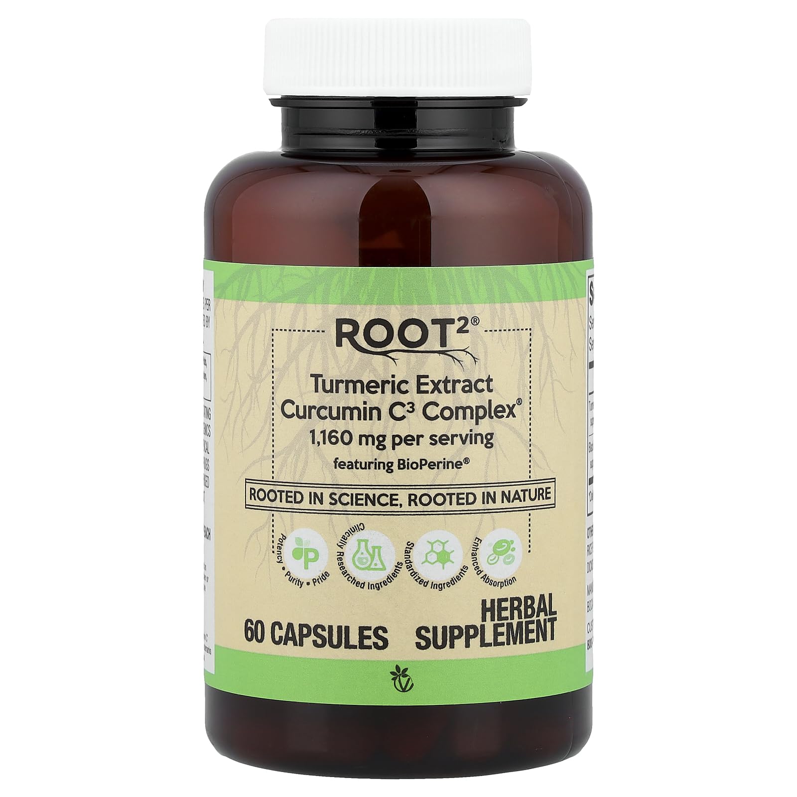 Vitacost Root2 Turmeric Extract Curcumin C3 Complex 60 Capsules