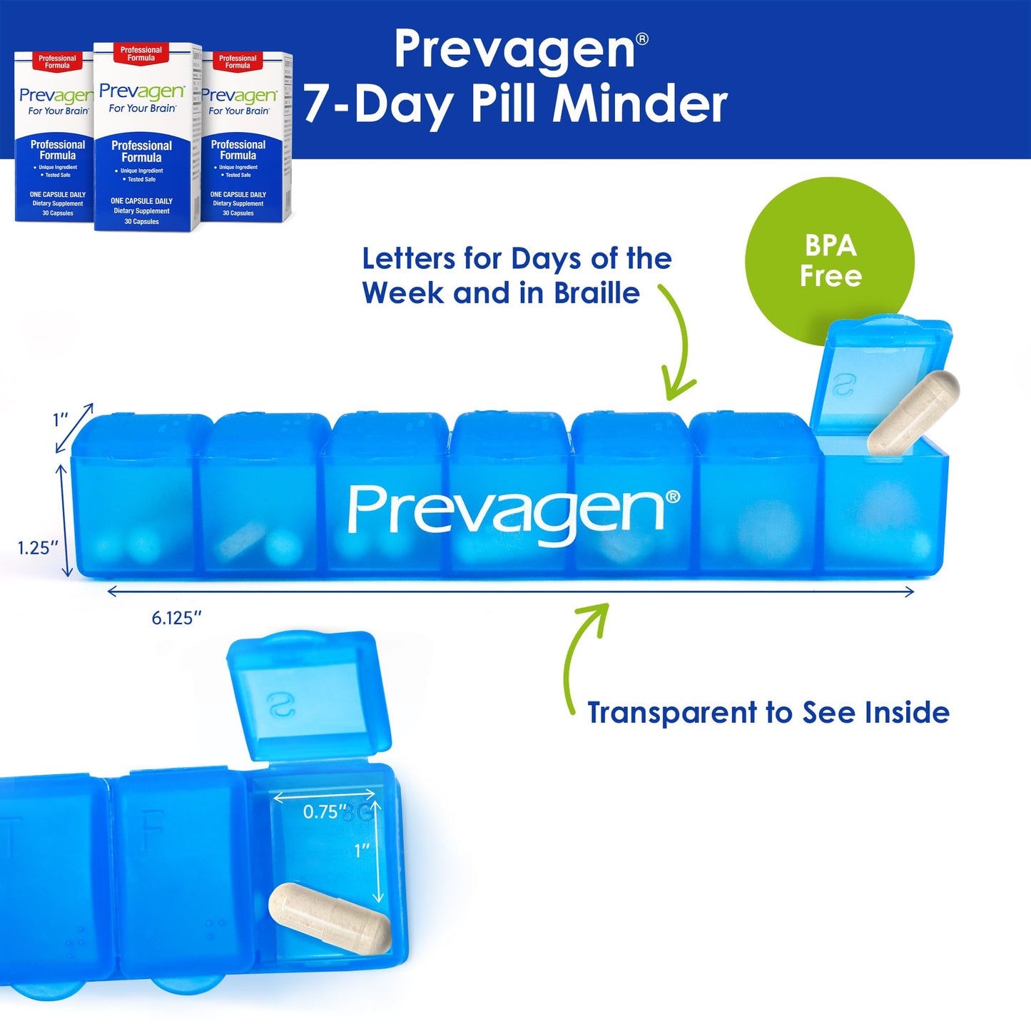 Prevagen Professional Formula with 7-Day Pill Minder 90 Capsules