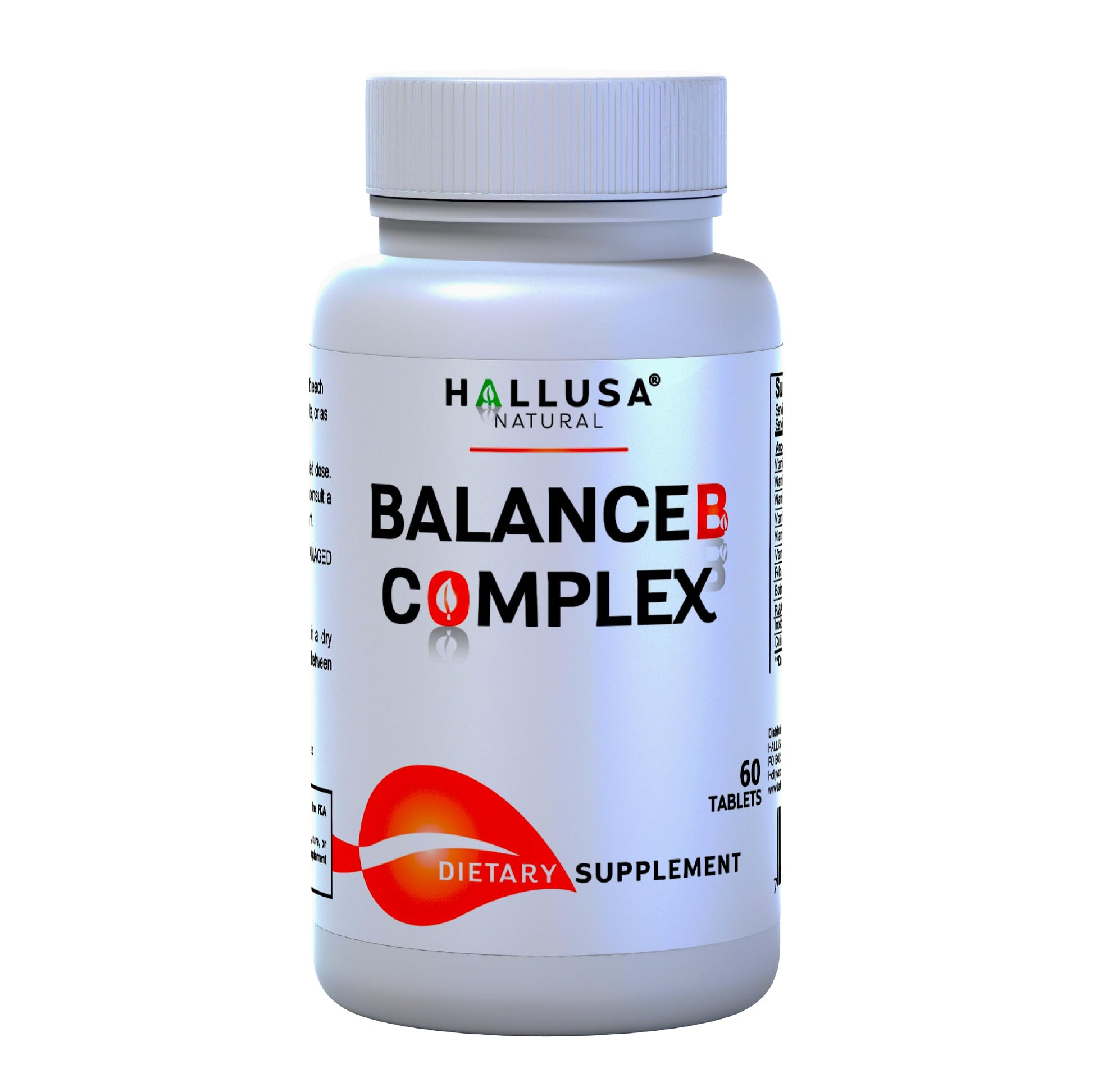 Hallusa Natural Balance B Complex with Inositol, Folic Acid & Biotin, 60 Tablets