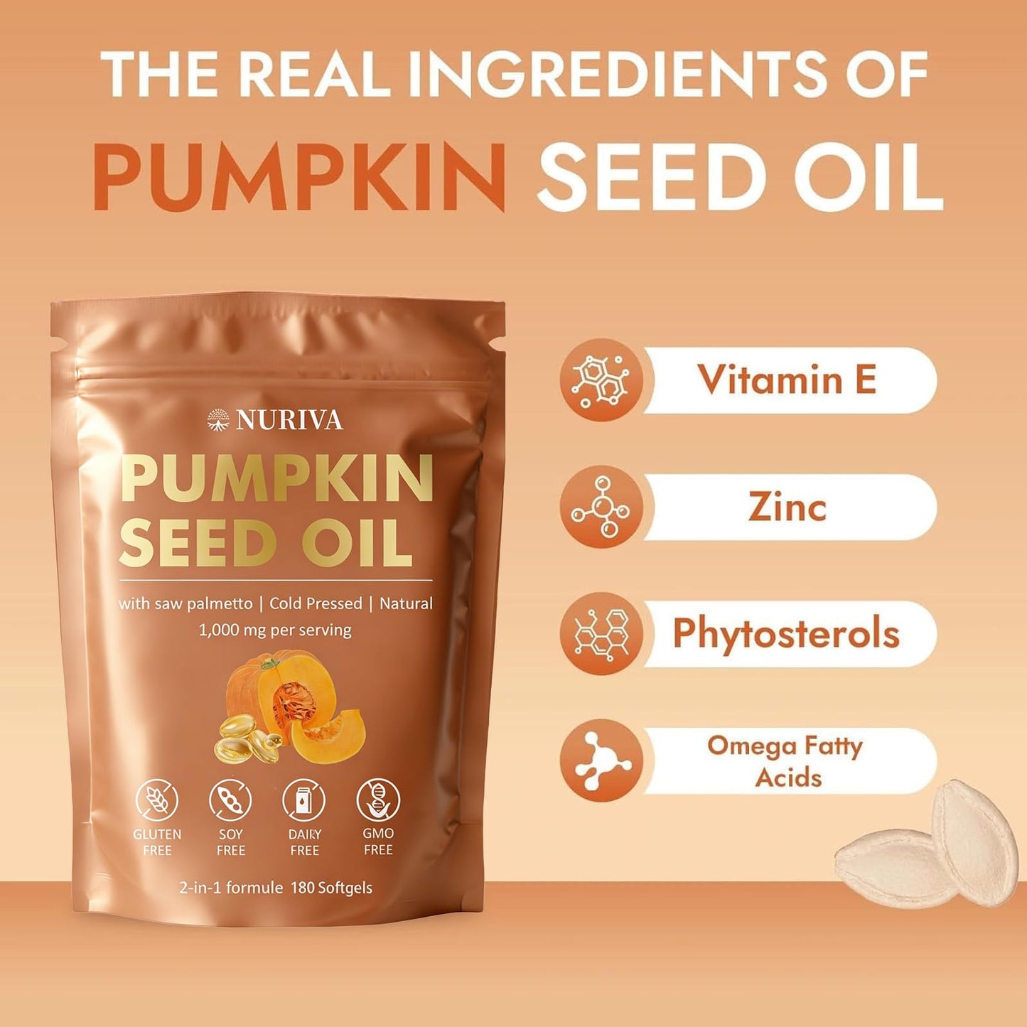 JRR NURIVA Pumpkin Seed Oil with Saw Palmetto Capsule 60 Count