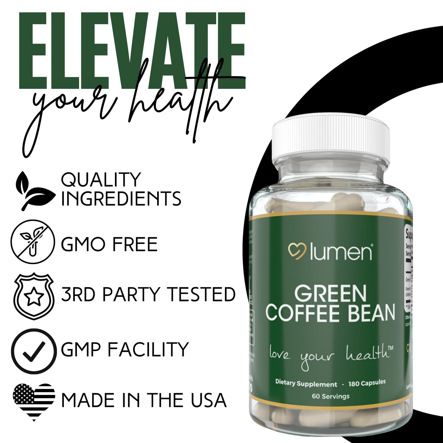 Lumen Naturals Green Coffee Blend for Women Capsules 180 Count