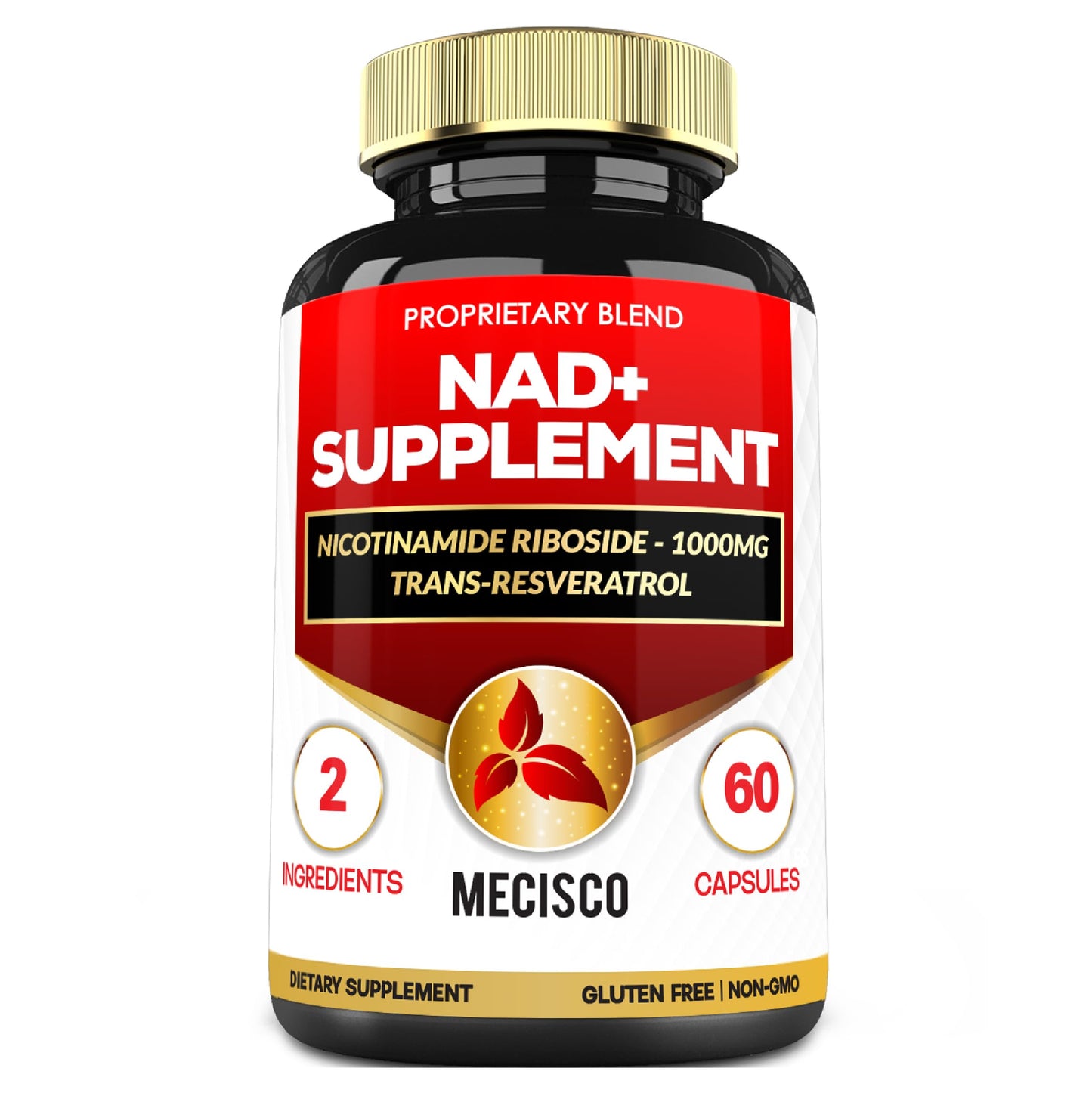 Mecisco 2in1 Supplement with Nicotinamide Riboside & Resveratrol, 60 Capsules