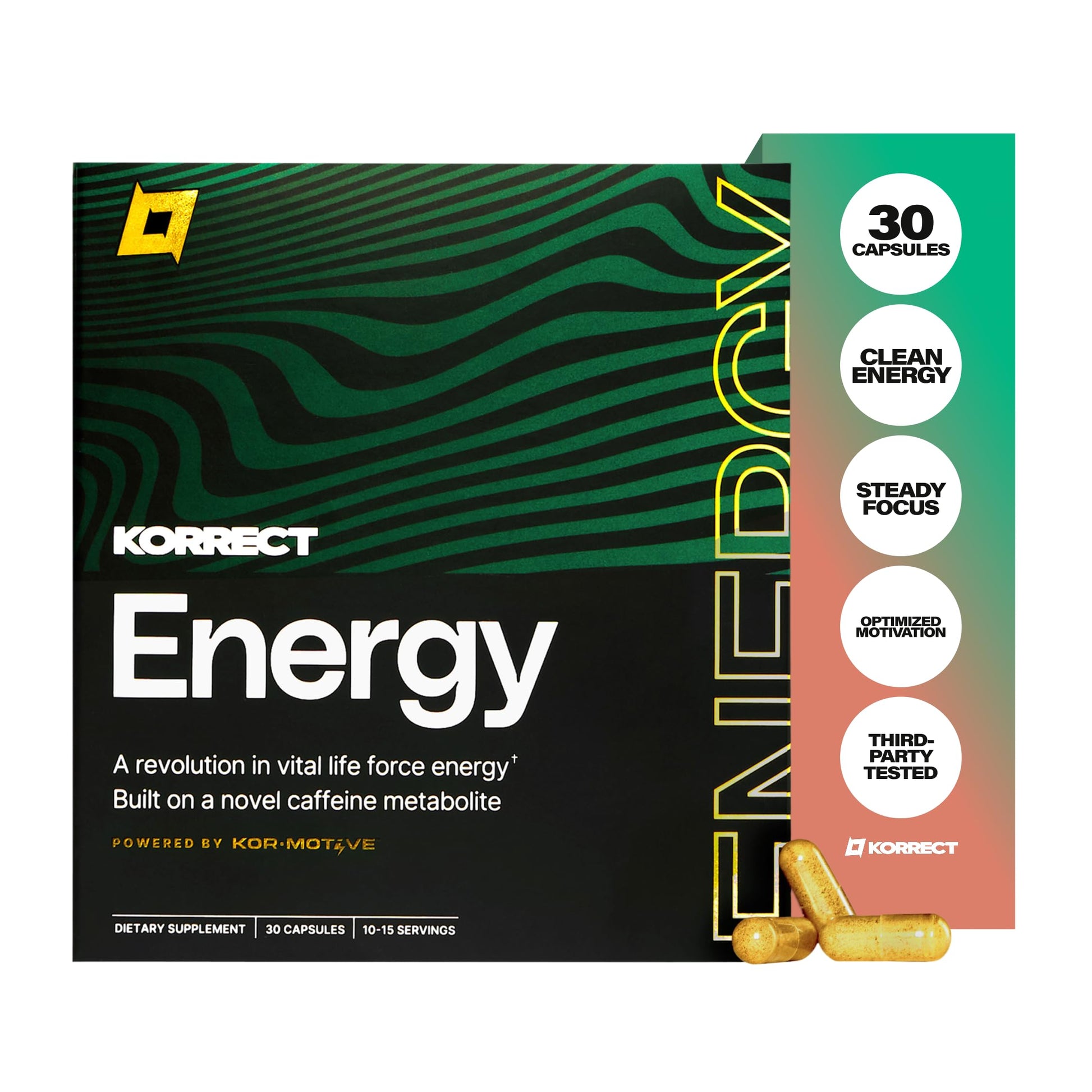 KORRECT LIFE Energy Paraxanthine Supplement Capsule, 30 Capsules