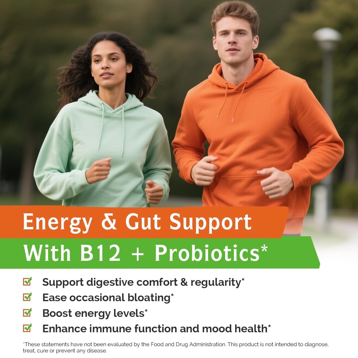 Innate Vitality Vitamin B12 & Probiotics Bioactive Methyl B12 5000 mcg with 50 Billion CFUs from 10 Probiotic Strains, for Gut, Immune & Energy, 60 Capsules