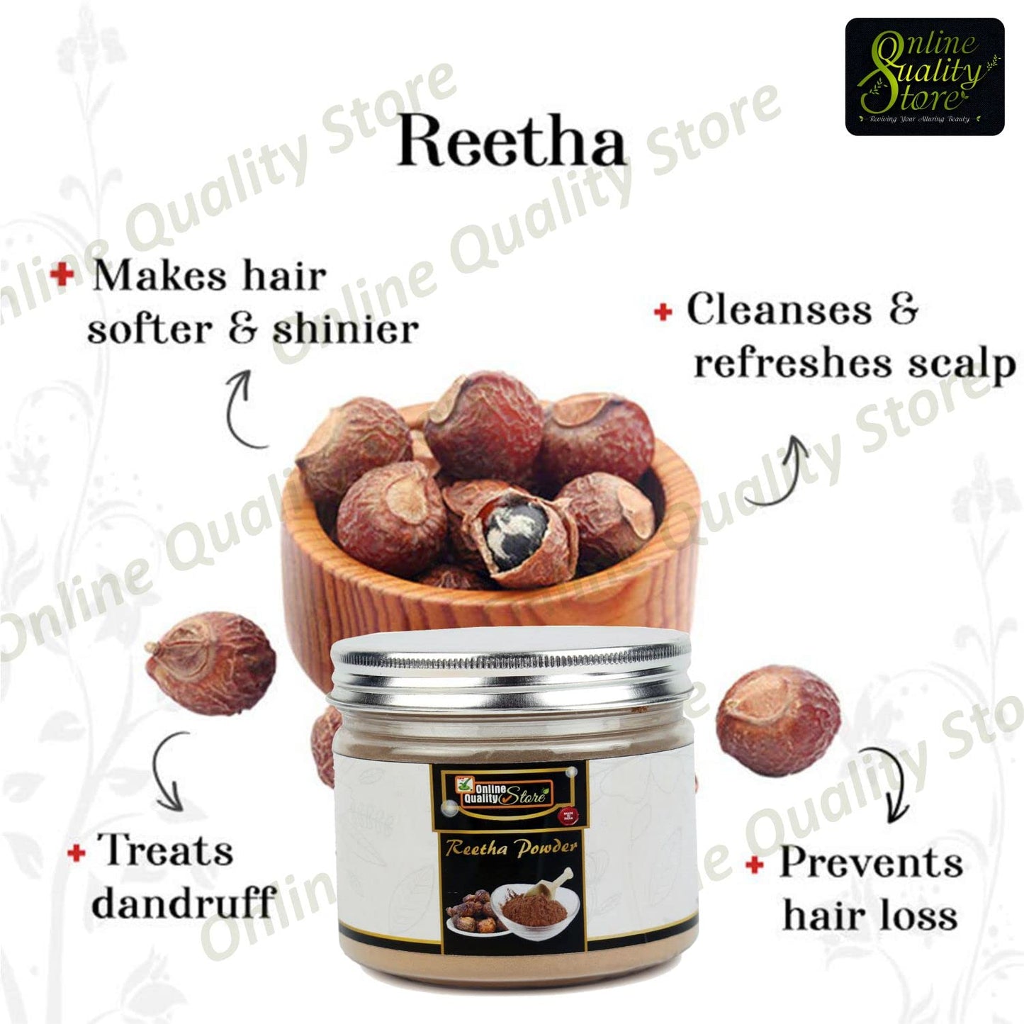 Online Quality Store Herbal Reetha Powder 250 Gram, 1 Count