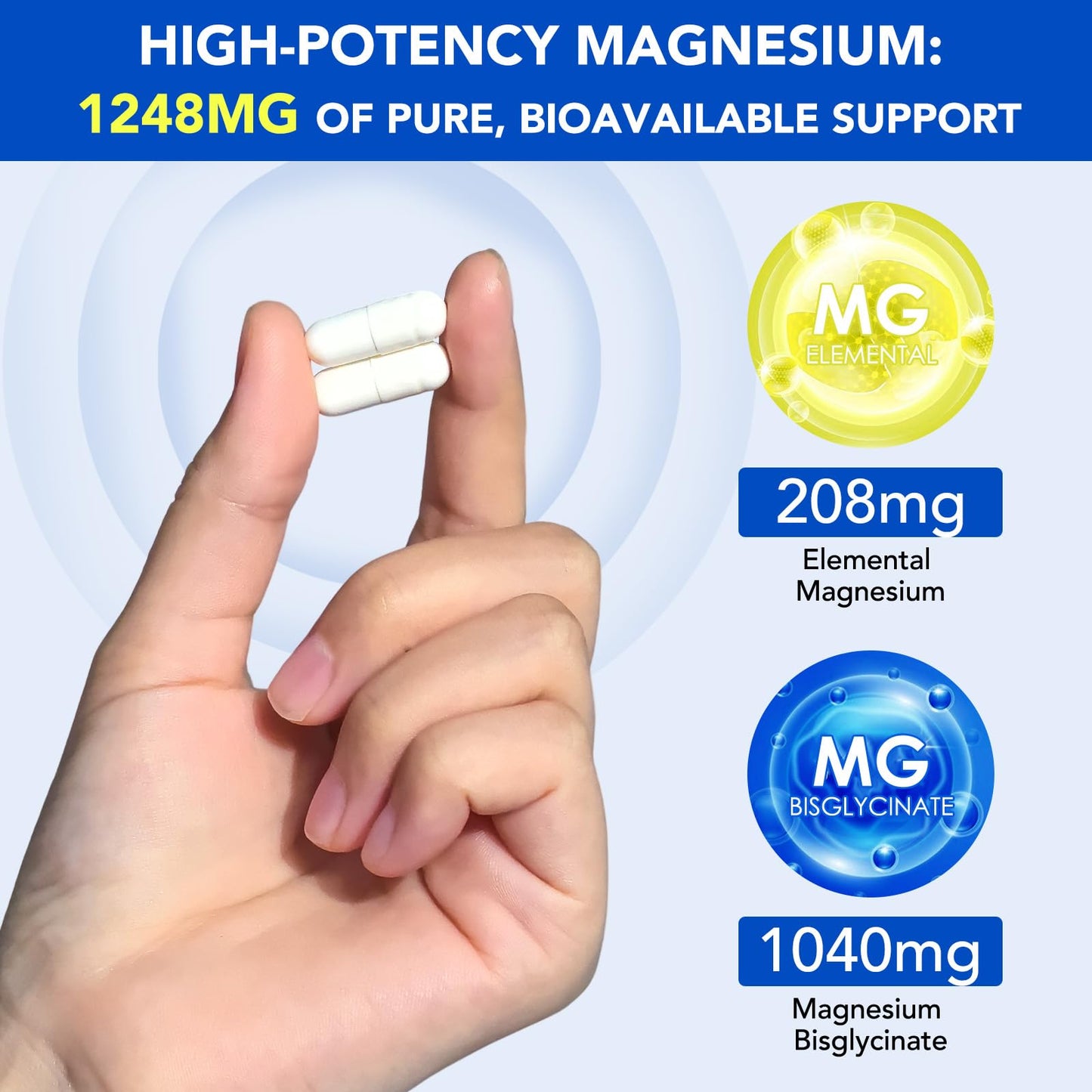 MINGYITUO Magnesium Glycinate Capsule 120 Count