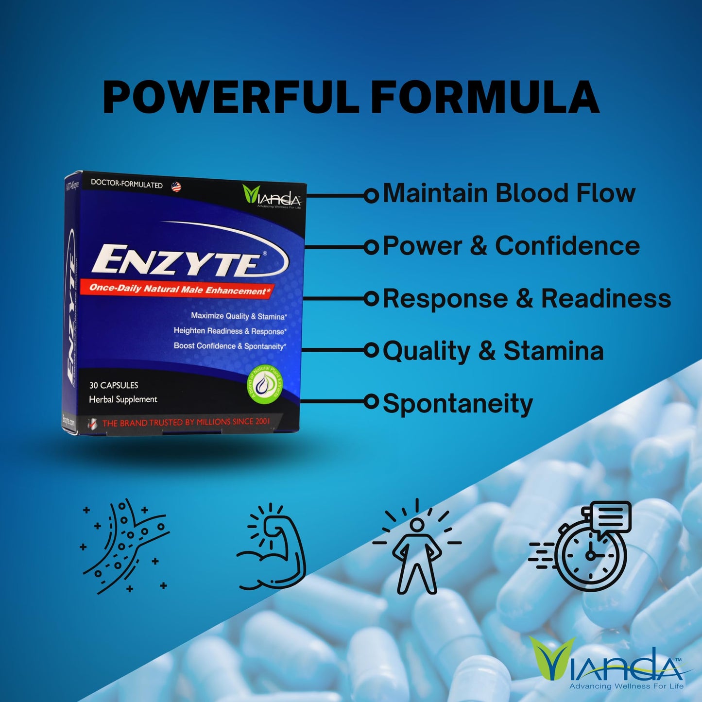 Enzyte MRC Natural Male Vitality Support Capsules 90 Count