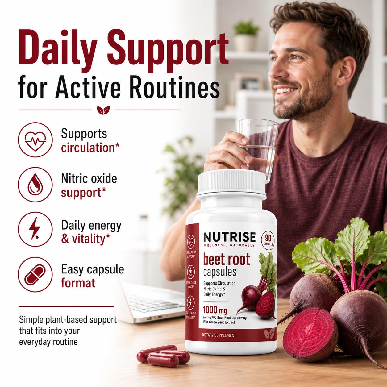 Achuhe Nutrise Beetroot with Grape Seed Extract 90 Capsules