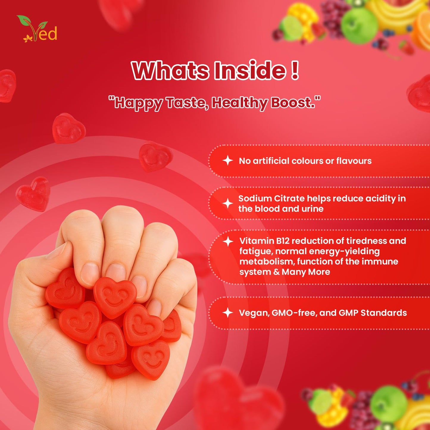 Ved Vitamin B12 Gummies 1000mcg, 60 Gummies