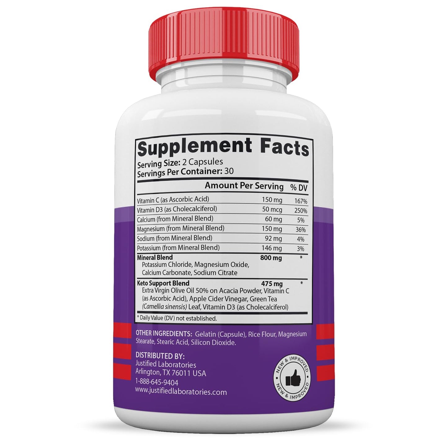 Justified Laboratories Keto Glow Keto ACV Pills 1275MG Keto Support Blend Capsules, 600 Capsules