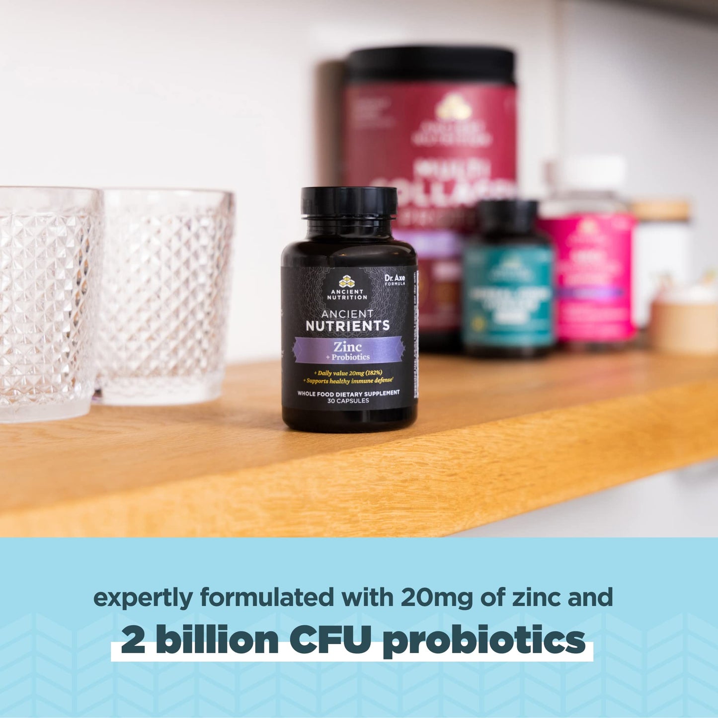 Ancient Nutrition Probiotics and Zinc Supplement Capsule, 30 Count