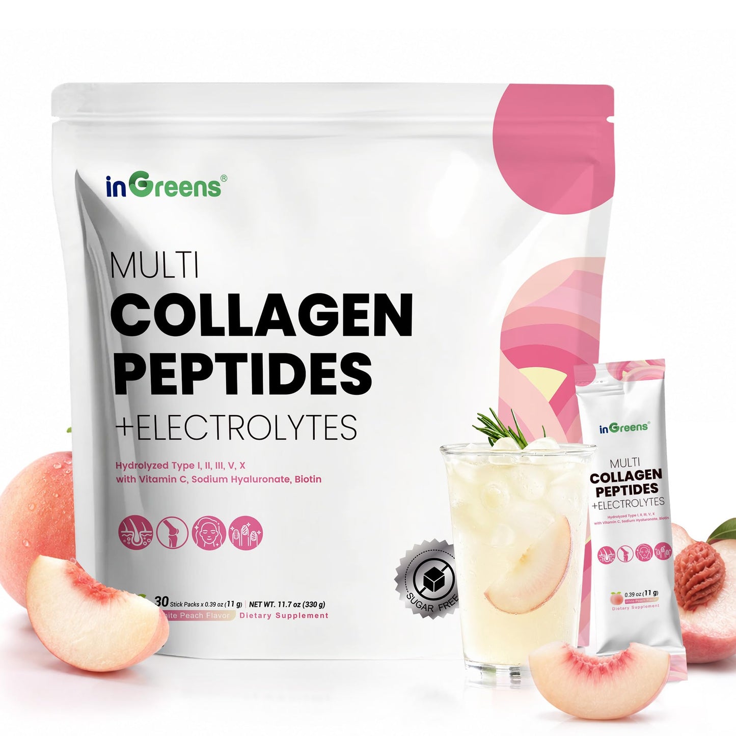 inGreens Multi Collagen Peptides Powder 11.6 oz