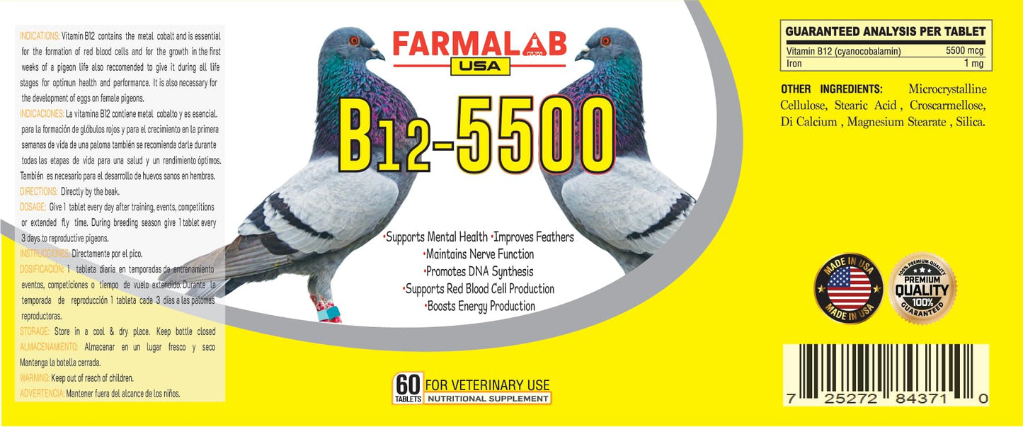 Generic B12-5500 Pigeon Vitamin Supplement, 60 Tablets