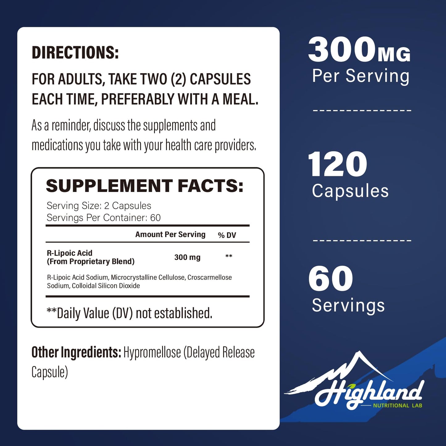 LipoFusión Lipoic Acid (Na) 300mg per Serving, 120 Capsules