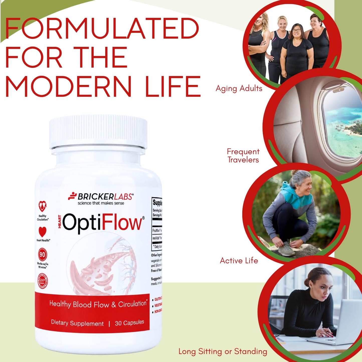 Bricker Labs OptiFlow Blood Circulation Vitamins 30 Capsules
