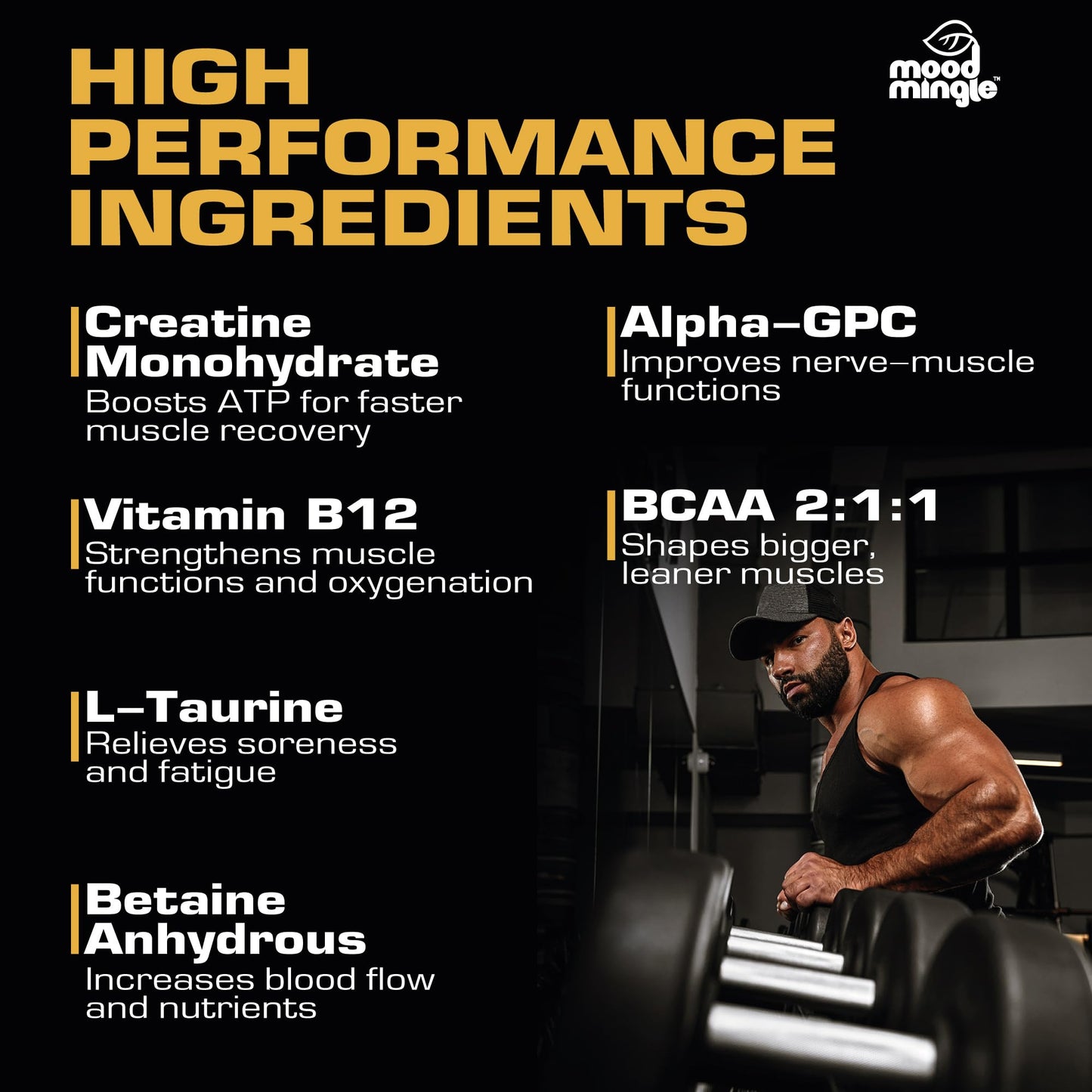 Mood Mingle Creatine Monohydrate Gummies 5g, 120 Gummies