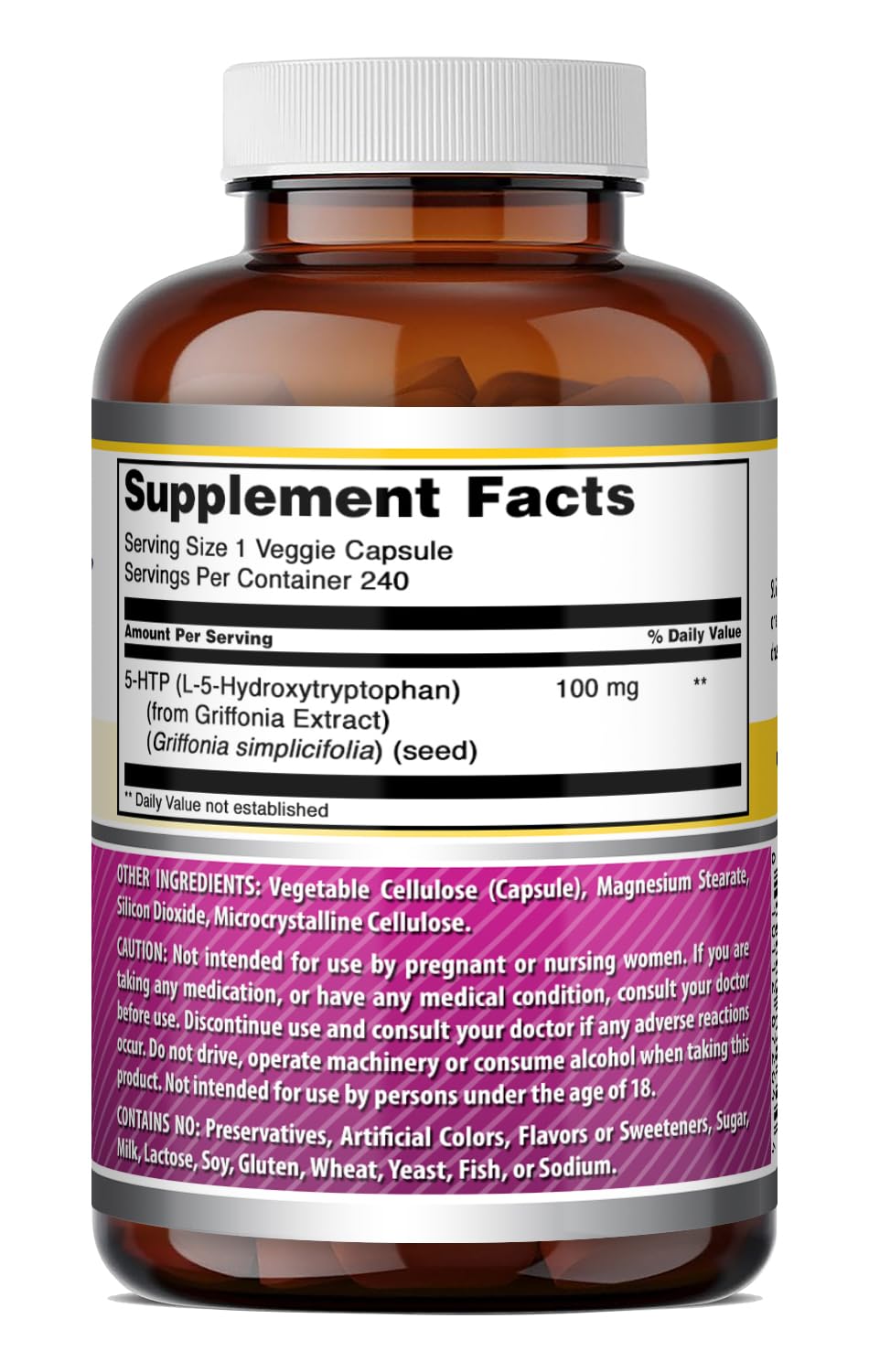 Amazing Nutrition 5-HTP (Hydroxytryptophan) Supplement Capsule 120 Count