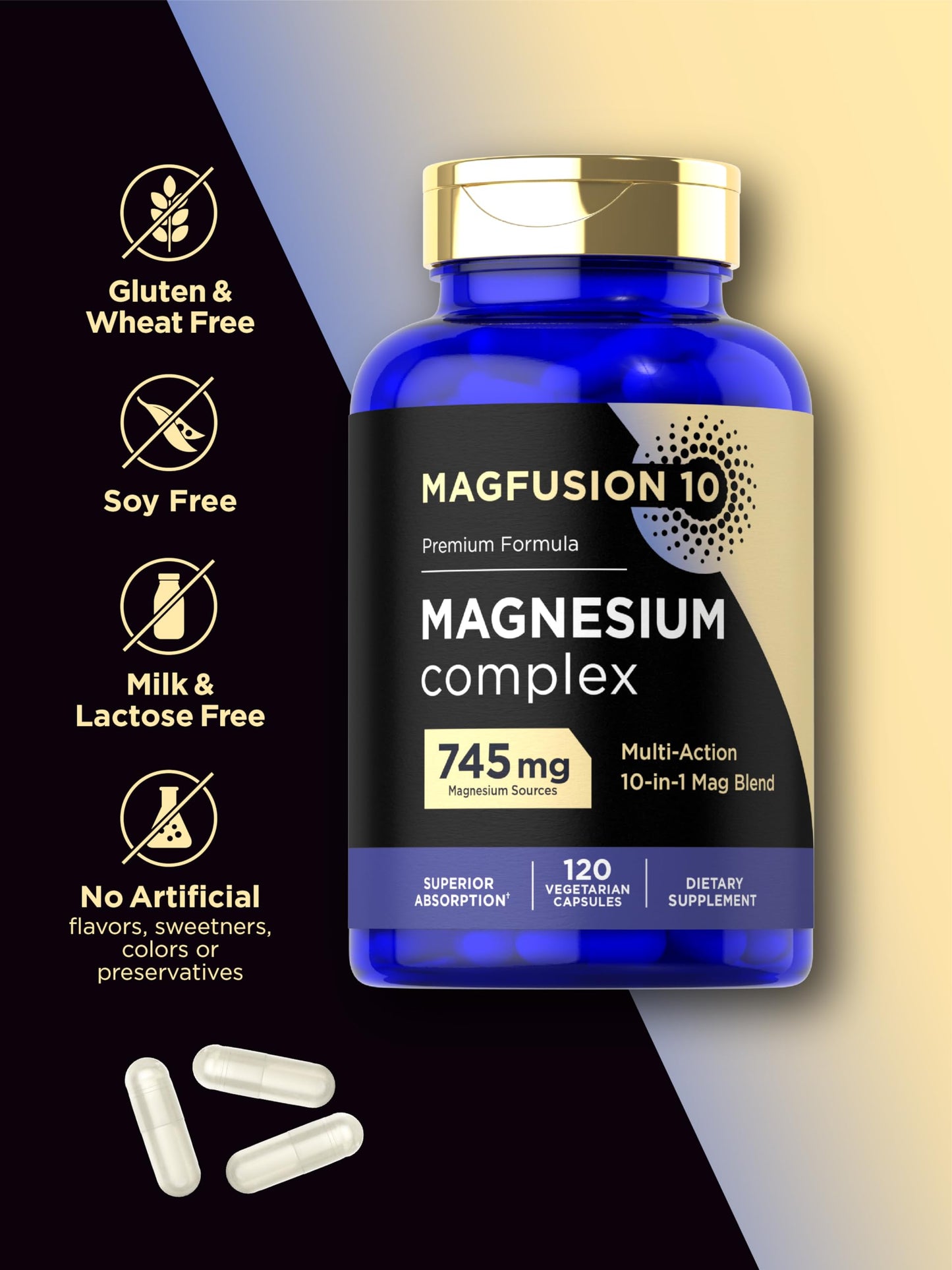 Magfusion-10 Magnesium Complex Supplement 745mg, 120 Capsules