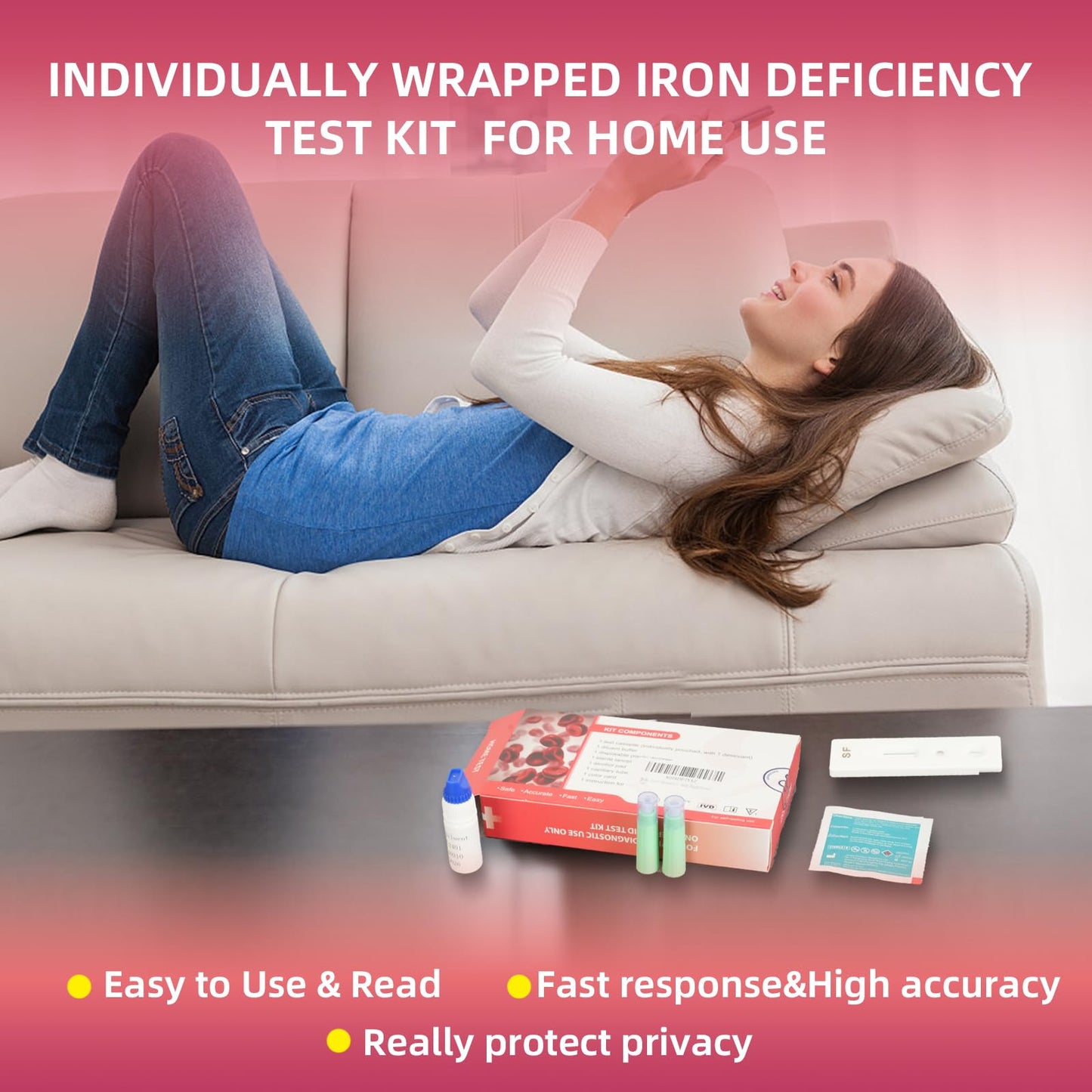 Kueysing Iron Deficiency Test Kit Tablet, 1 Count