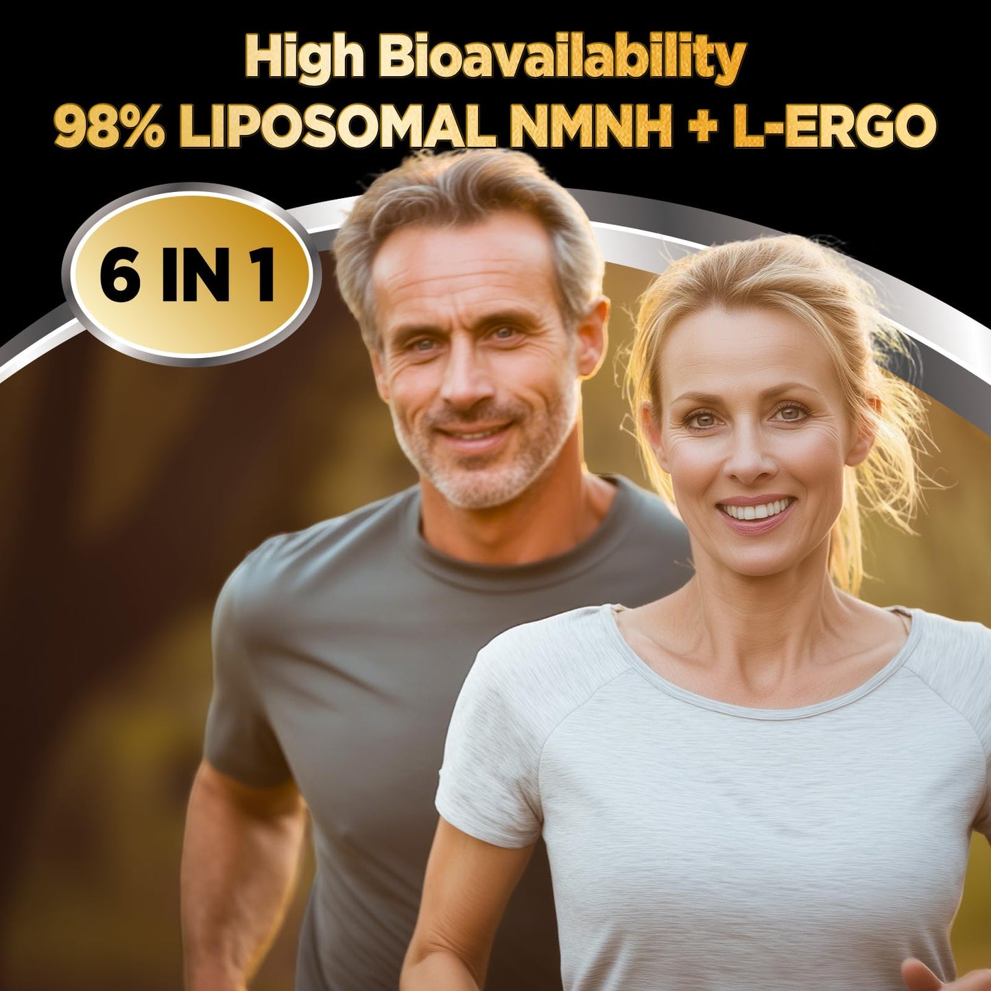 HOLLEGEND Liposomal NMNH & Ergothioneine Supplement, 6 in 1 Complex with NAC, Glutathione, Vitamin C & Selenium, Antioxidant & Immune Support, 90 Capsules